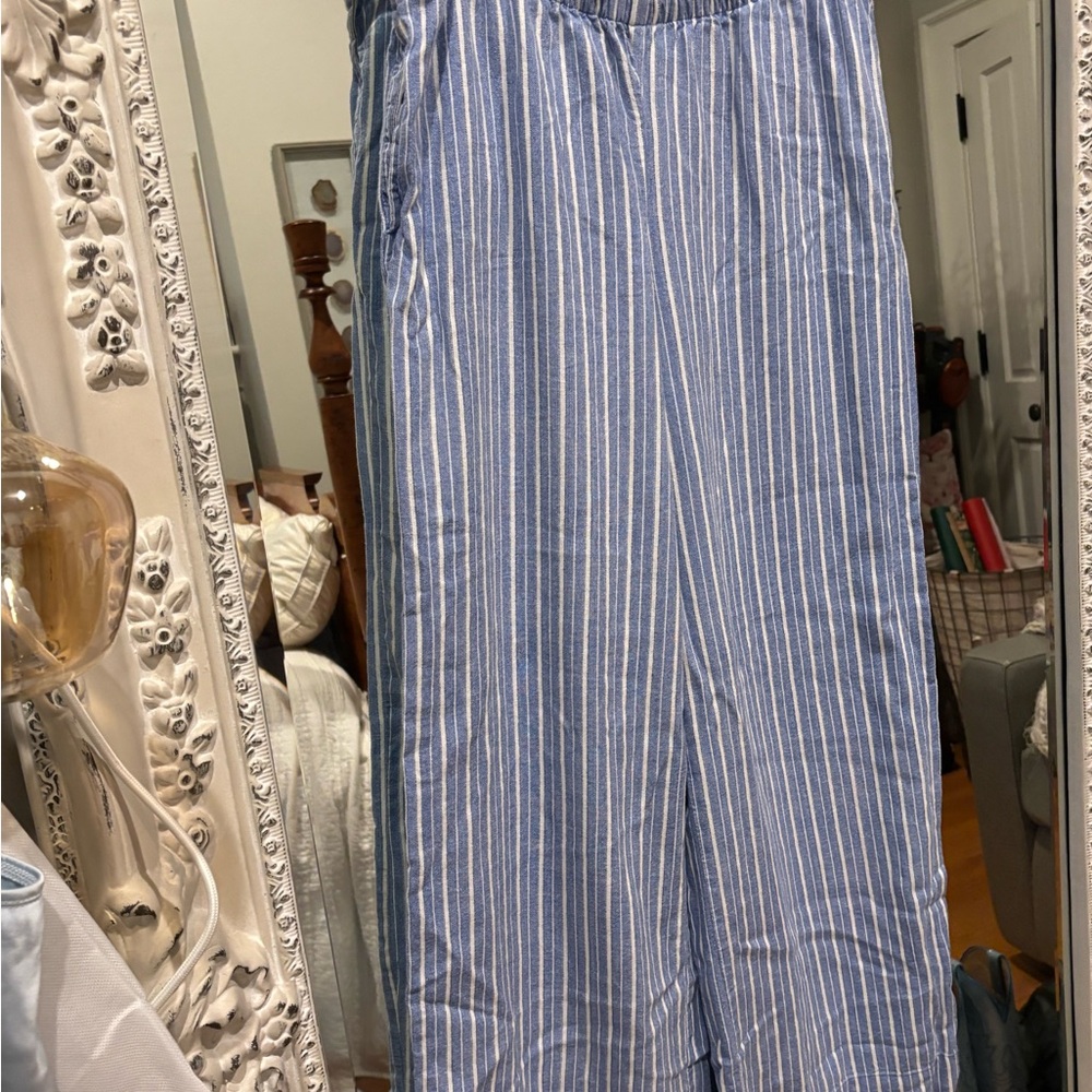 Blue Striped Women's Skinny Pants